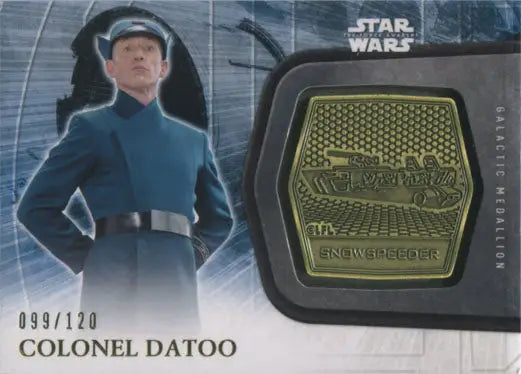 Star Wars trading card featuring an Imperial character and gold medallion emblem