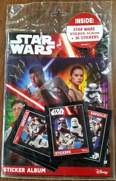 Star Wars The Force Awakens Sticker Album featuring character images on the cover
