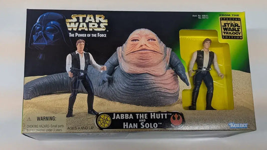 Star Wars The Power of the Force Jabba the Hutt and Han Solo action figure set