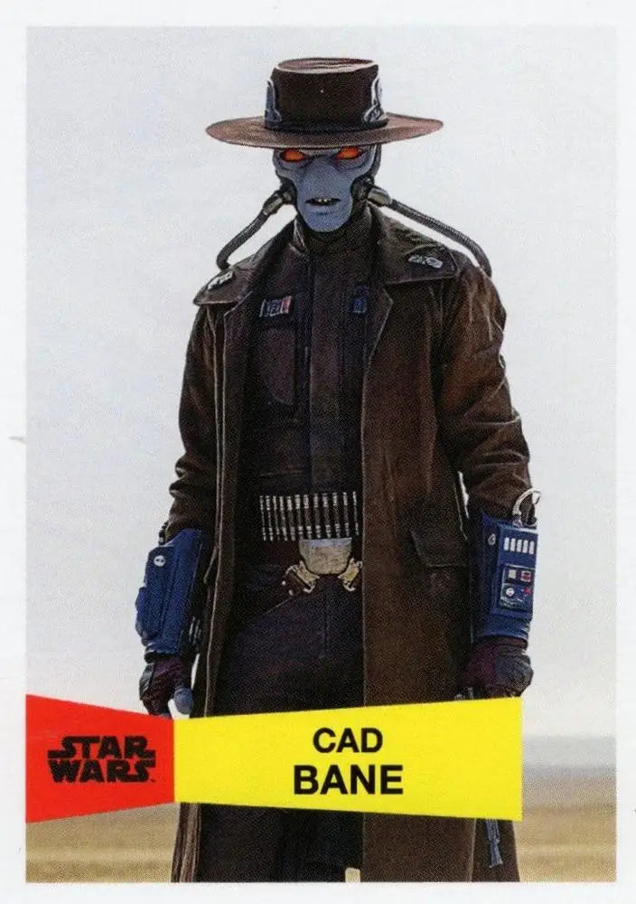 Star Wars character Cad Bane in a wide-brimmed hat and blue face mask on Topps Basketball card