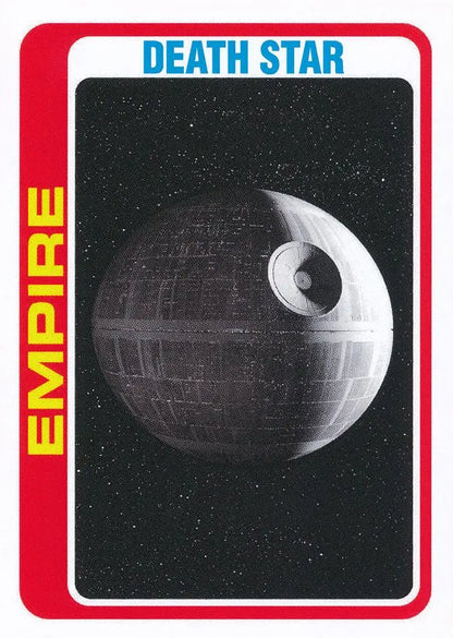 Spherical space station with circular indentation in Star Wars Throwback trading card