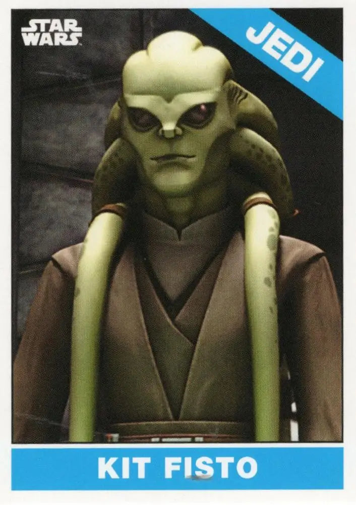 Alien character with elongated head tentacles in brown robes from Star Wars Topps Baseball trading cards