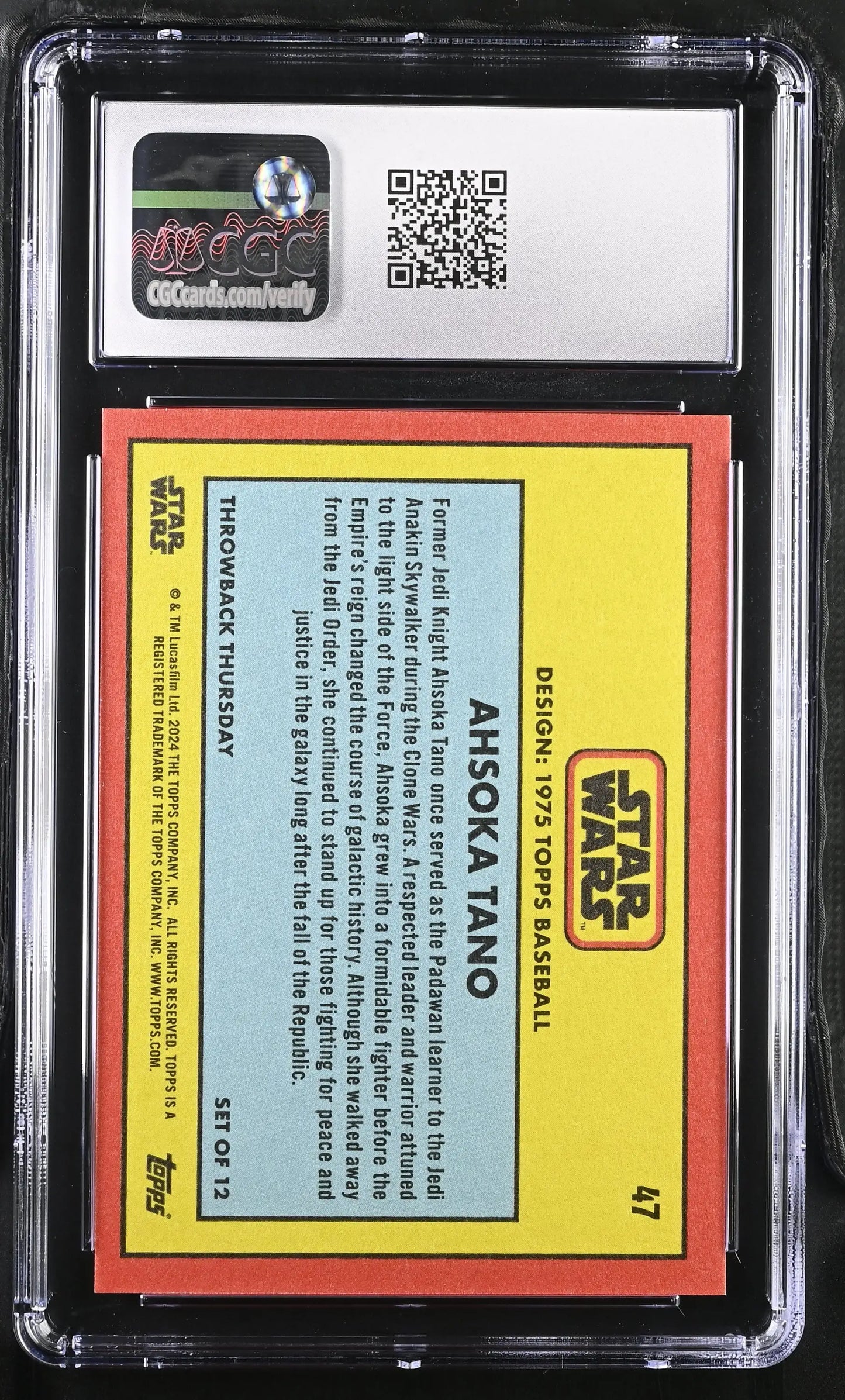 Encased Ahsoka Tano Star Wars trading card image variation CGC 10 Gem Mint