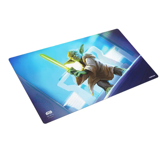 Star Wars game mat featuring a Jedi with a green lightsaber for your gaming experience