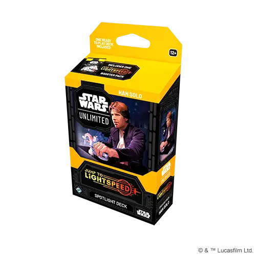 Star Wars Unlimited Han Solo spotlight deck from Jump to Lightspeed product line