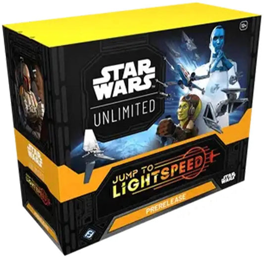 Star Wars Unlimited Jump to Lightspeed Prerelease Kit card game box displayed