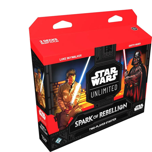 Star Wars Unlimited Spark of Rebellion two-player starter set in red box for trading cards