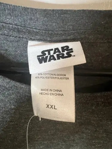 Dark grey Star Wars Yoda men’s XXL T-shirt made of cotton and polyester in China
