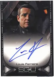 Autograph card featuring Louis Ferreira from Stargate Universe Season 1 trading cards