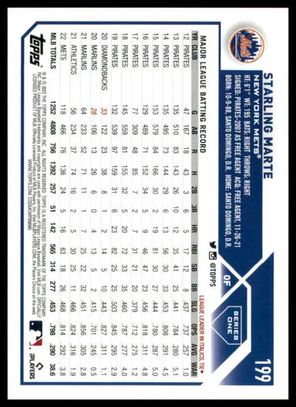 Starling Marte baseball card from 2023 Topps #199 New York Mets collection