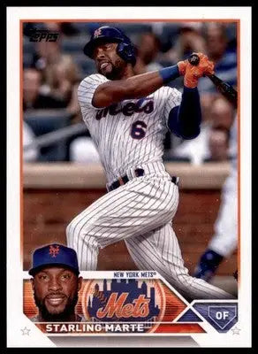 Baseball trading card featuring Starling Marte of the New York Mets 2023 Topps #199