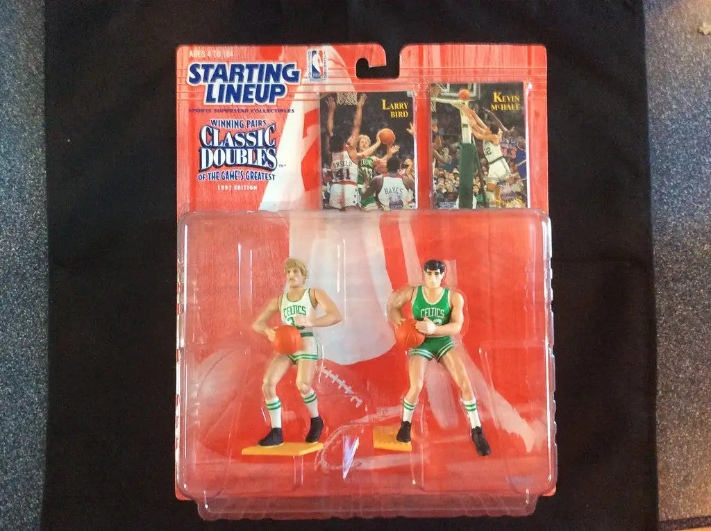 Starting Lineup Classic Doubles 1997 Edition Bird/McHale Boston Celtics with NBA trading cards
