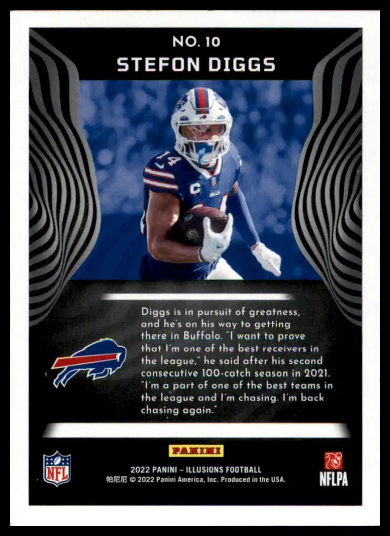 Stefon Diggs football card from Panini Illusions Trophy Collection Emerald series