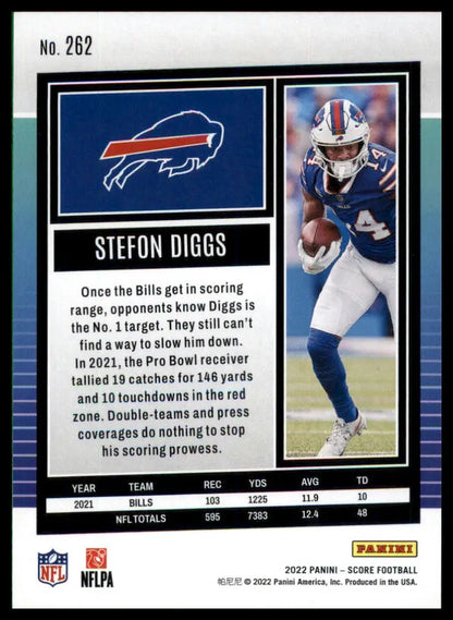 Stefon Diggs football card from Stefon Diggs 2022 Score series featuring Buffalo Bills