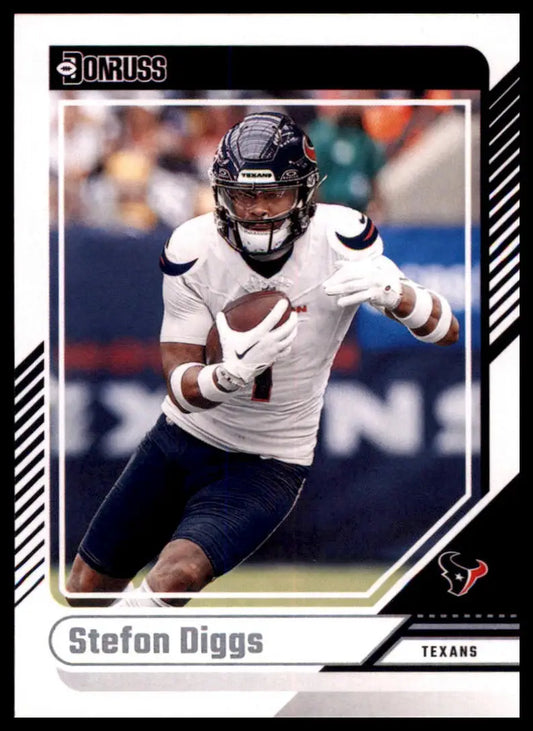 Stefon Diggs 2024 Donruss football card featuring Stefon Diggs of the Houston Texans