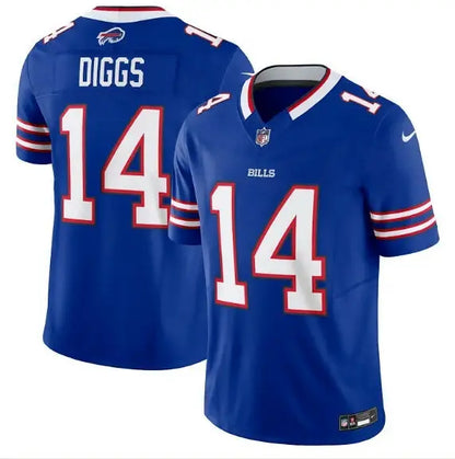 Royal blue Buffalo Bills Stefon Diggs #14 Nike Vapor F.U.S.E. limited jersey with white numbers and red trim