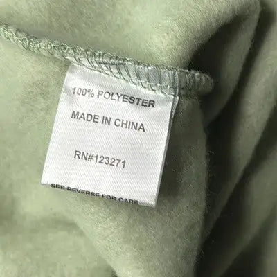 Clothing label on Stella Tweed sage green pullover hoodie for girls size medium