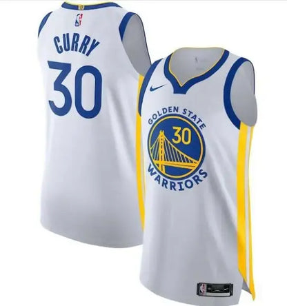 White Stephen Curry Golden State Warriors Nike Authentic Jersey with CURRY and 30 on back