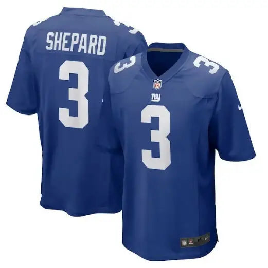Blue New York Giants Sterling Shepard Nike Game Player Jersey with number 3 on the back
