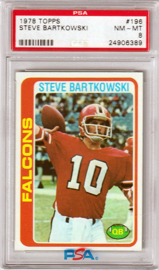 Graded Steve Bartkowski 1978 Topps football card PSA 8 NM-MT Falcons collectible