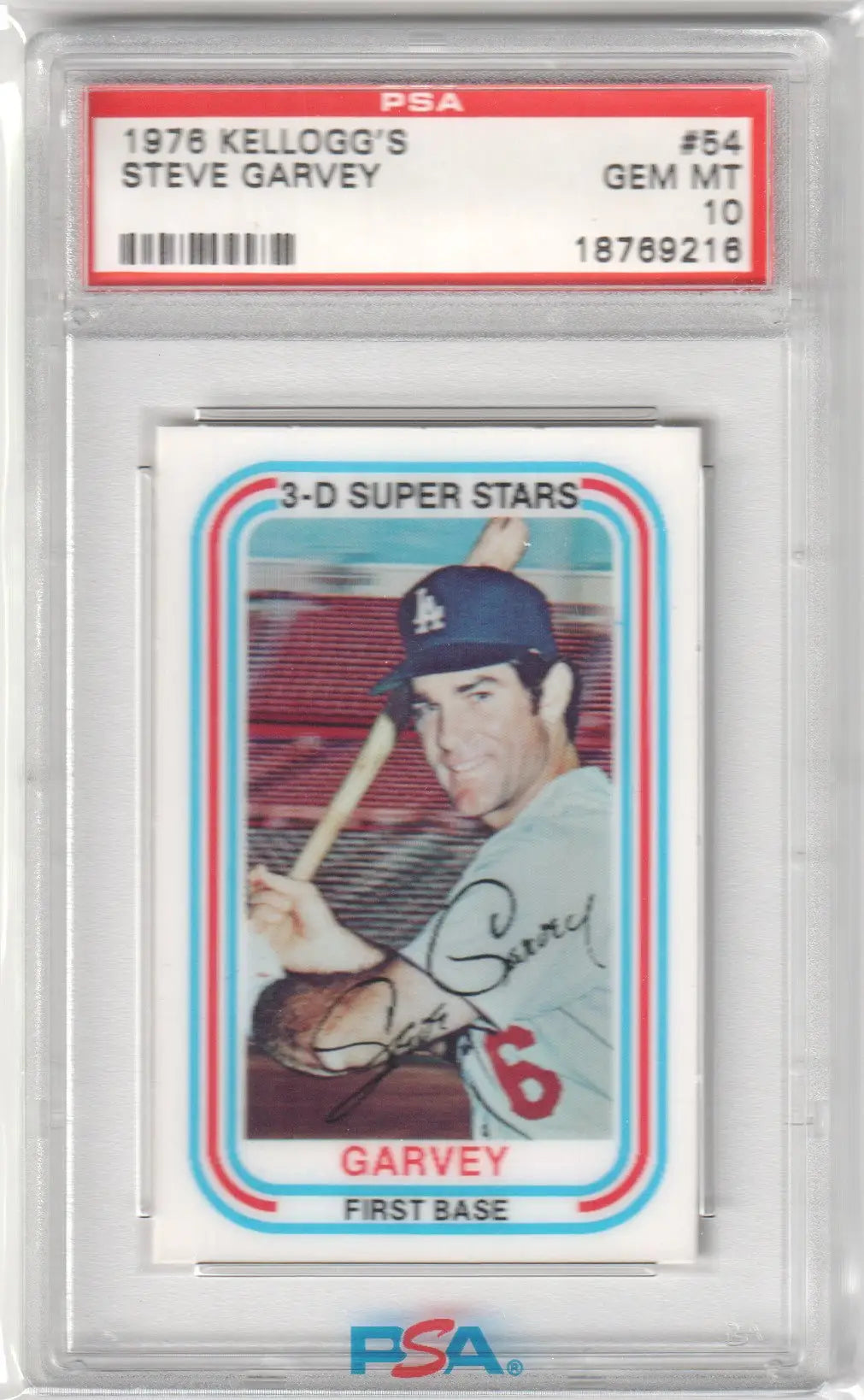 Graded Steve Garvey baseball card from Super Stars series in a Columbia Hobby product