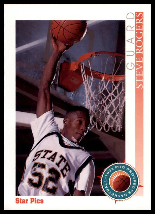 Basketball trading card featuring Steve Rogers from 1992 Star Pics Alabama State Hornets