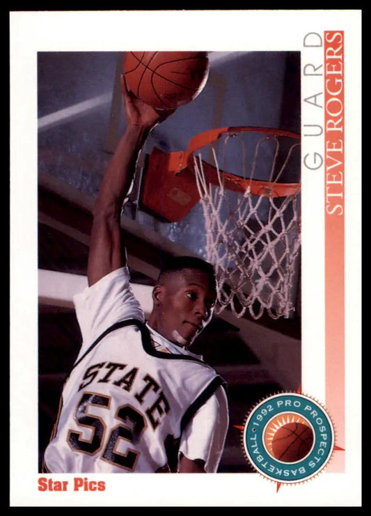 Basketball trading card featuring Steve Rogers from 1992 Star Pics Alabama State Hornets