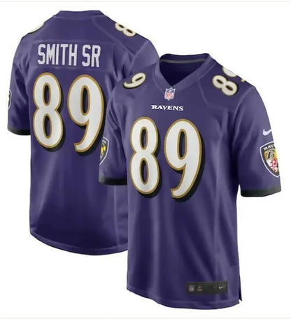 Purple Baltimore Ravens Steve Smith Sr. retired player game jersey with number 89