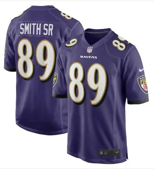 Purple Baltimore Ravens Steve Smith Sr. retired player game jersey with number 89