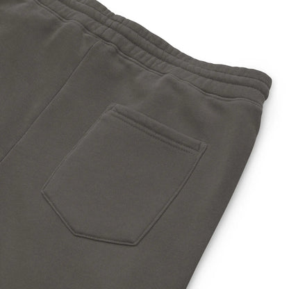 Dark gray crested luxe joggers with a back pocket from STORE 7994 unisex Crested Luxe Joggers