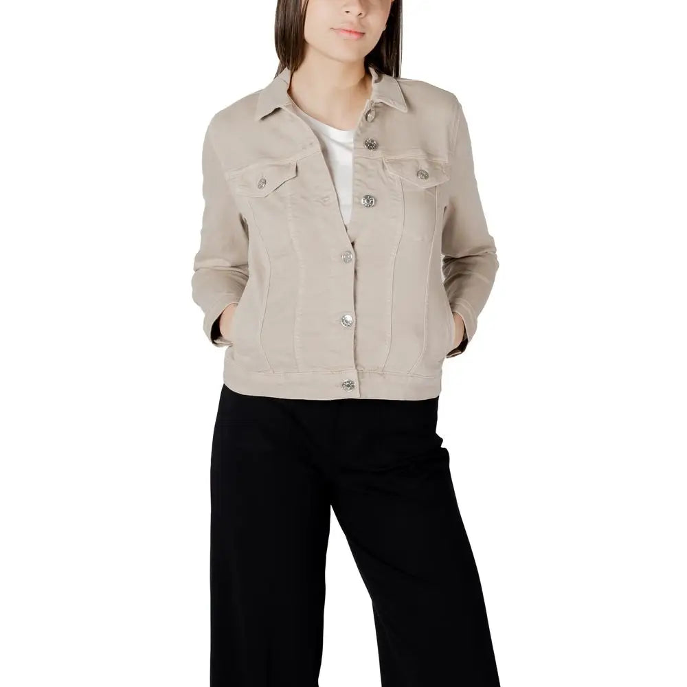 Street One Beige Cotton Jackets & Coat - 46 - Cotton Jackets & Coat