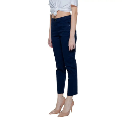 Street One Blue Cotton Pant - W36 | L26