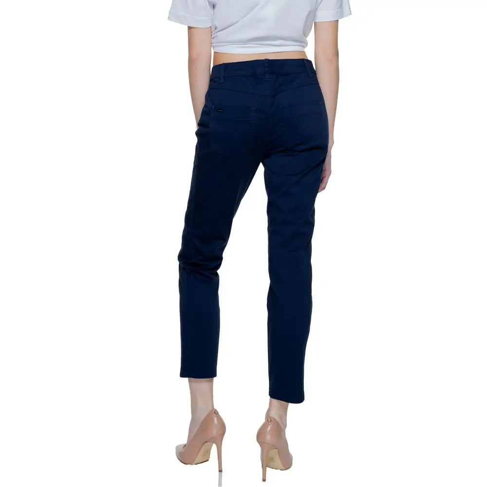 Street One Blue Cotton Pant - W36 | L26