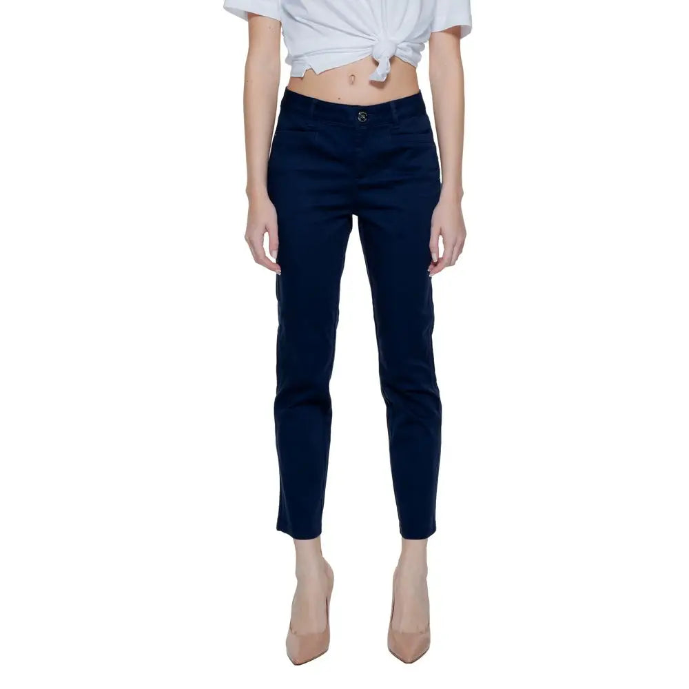 Street One Blue Cotton Pant - W36 | L26
