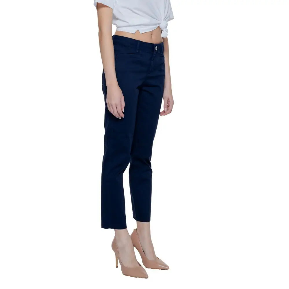 Street One Blue Cotton Pant - W36 | L26