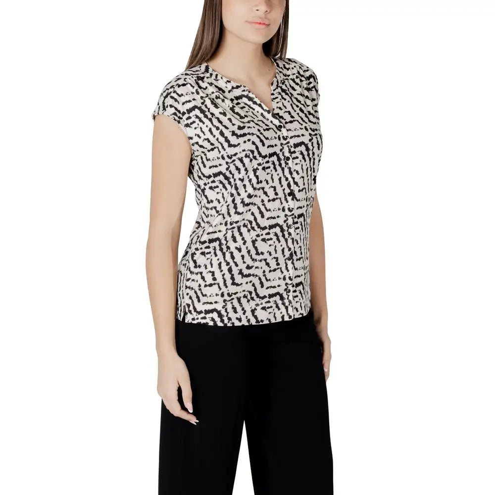 Street One Cream Cotton T-Shirt - 34 | XXS