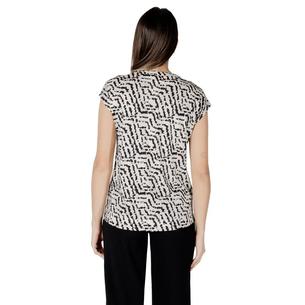 Street One Cream Cotton T-Shirt - 34 | XXS