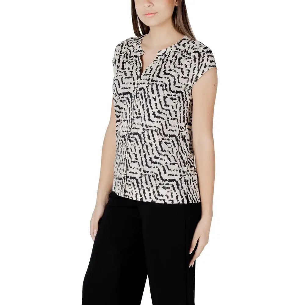 Street One Cream Cotton T-Shirt - 34 | XXS