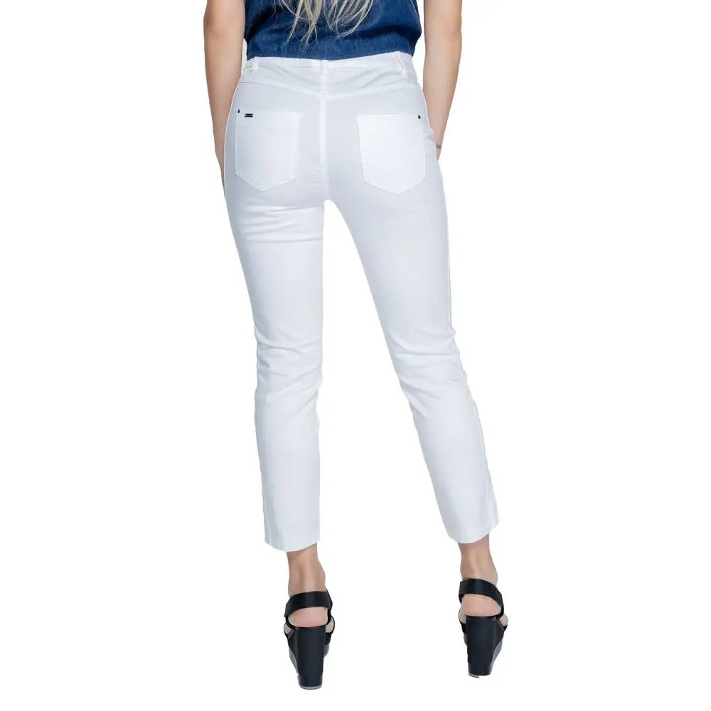 Street One White Cotton Pant - W36 | L26
