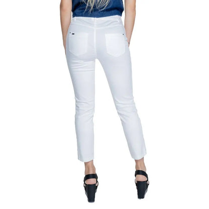 Street One White Cotton Pant - W36 | L26