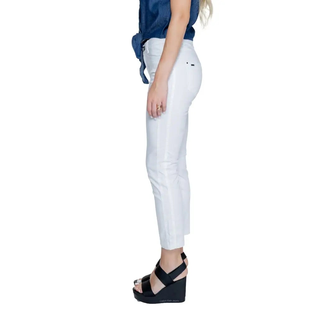 Street One White Cotton Pant - W36 | L26