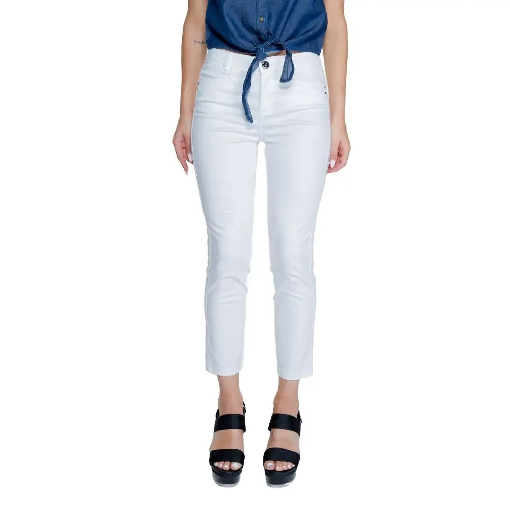 Street One White Cotton Pant - W36 | L26