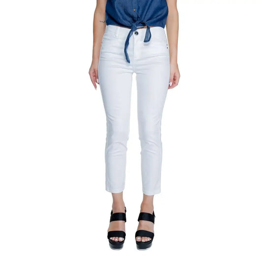 Street One White Cotton Pant - W36 | L26