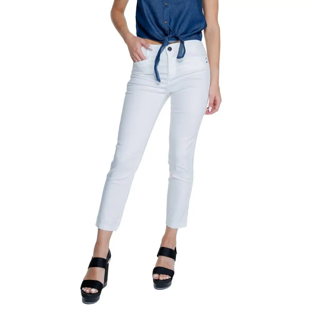 Street One White Cotton Pant - W36 | L26