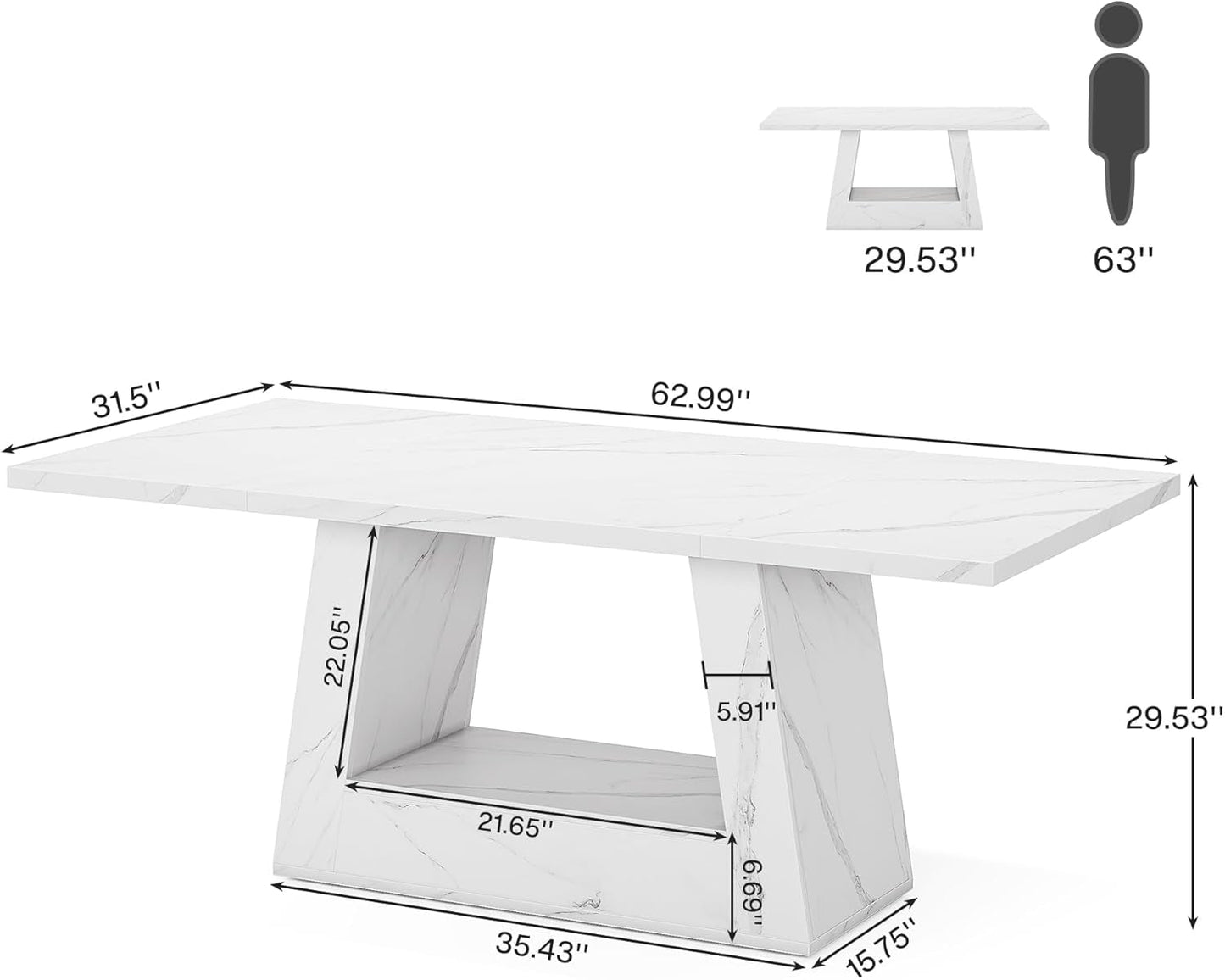 Stylish 63 Inch Large Computer Desk for Home Office-1