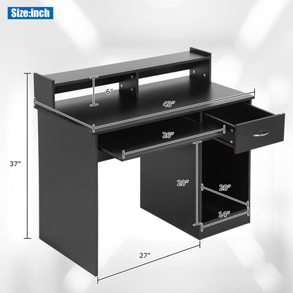 Stylish Office Desk with Drawers and Keyboard Tray-2