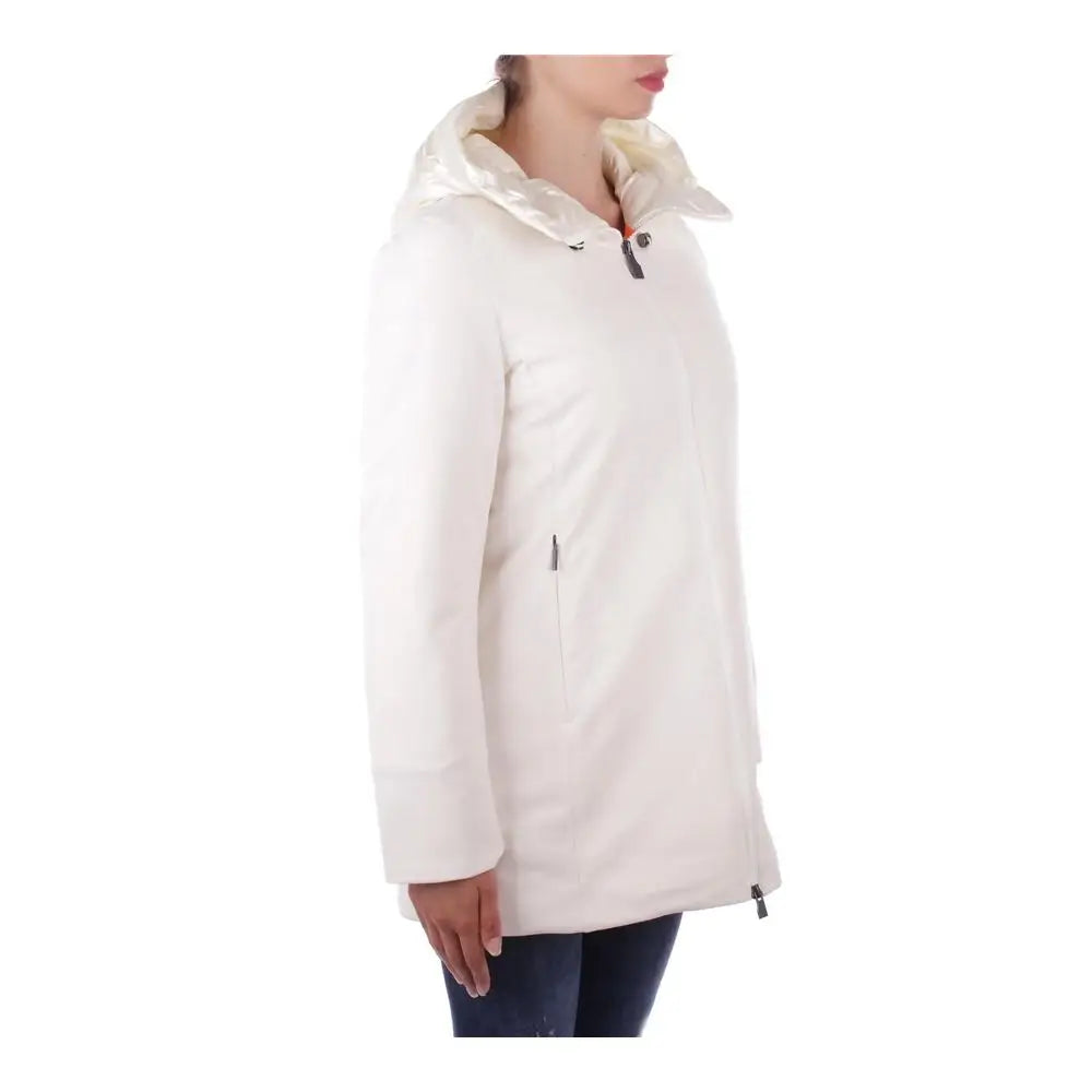 Suns White Polyester Jackets & Coat