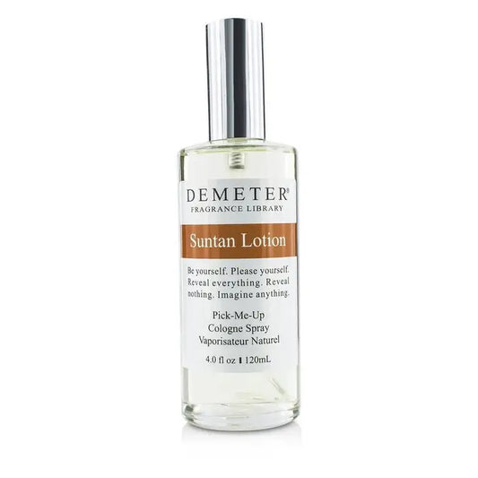 Demeter Suntan Lotion Cologne Spray in clear glass bottle with silver cap 120ml