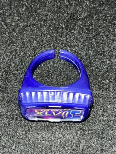 Blue Super Bowl ring from NFL Plastic Ring Baltimore Ravens Vs San Francisco 49ers promo