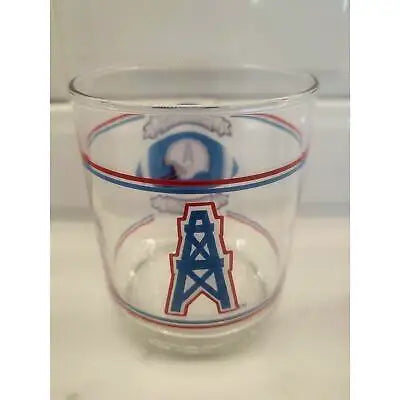 Vintage Houston Oilers 4-inch NFL glass showcasing Houston Oilers memorabilia